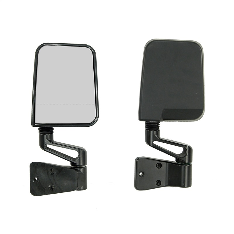 Jeep Wrangler TJ Door Mirror Kit - Rugged Ridge - Dual Focus, OE Style, LED Turn Indicators - Black - `97-`02